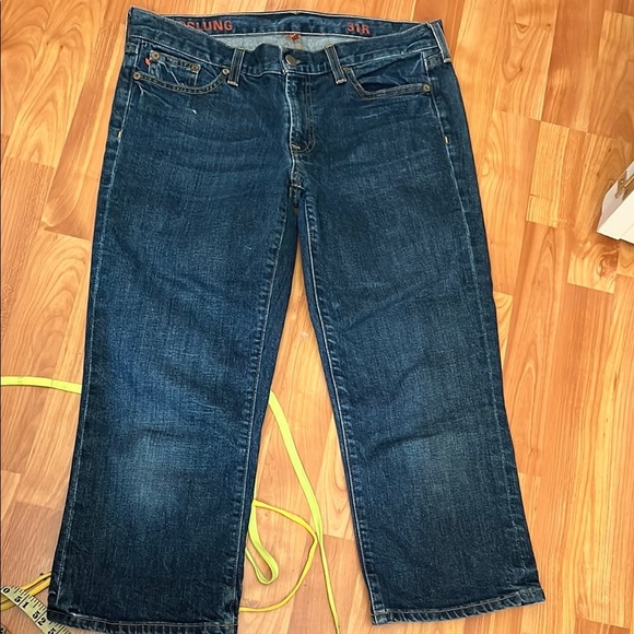 J Crew Hipslung Crop Blue Denim Jeans Size 31 R - Picture 1 of 5